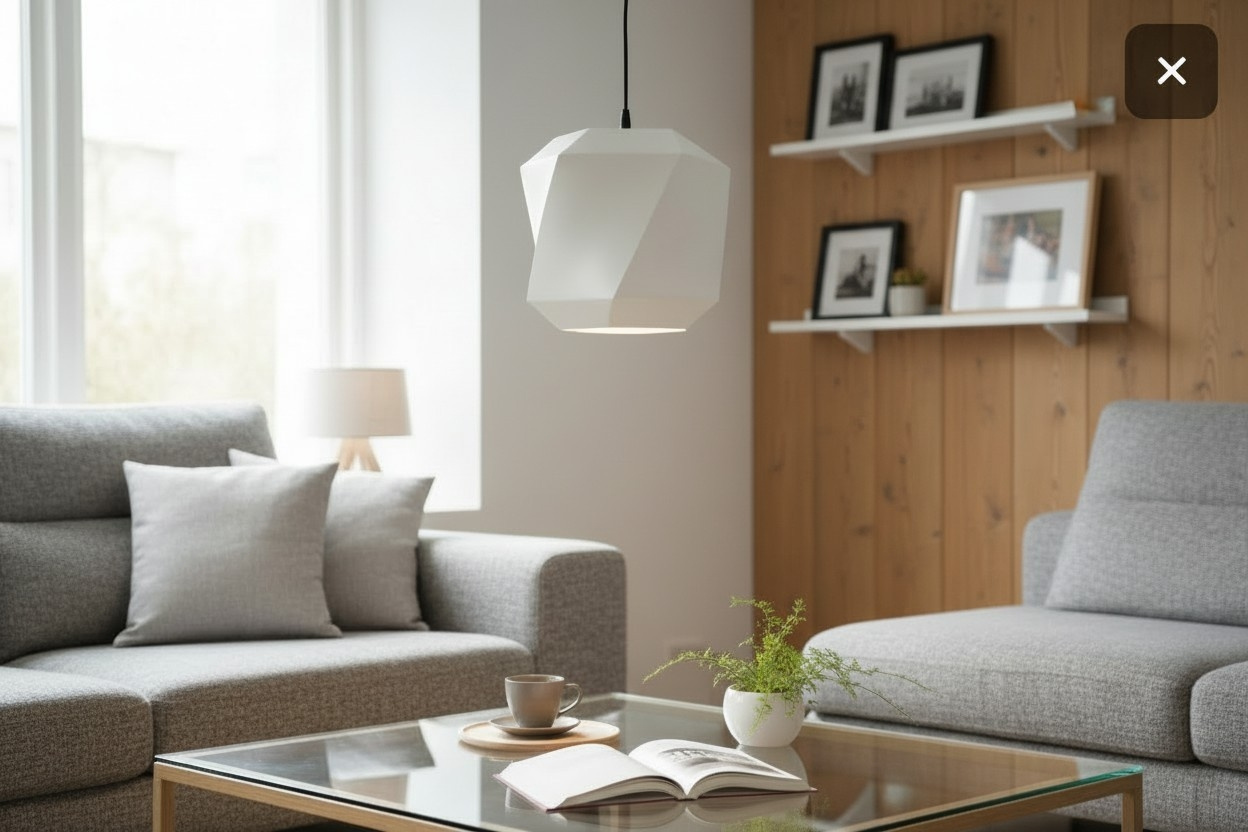 Polygon lampshade for pendant lights commercial STL file Lamps & Lighting by Deltaprints