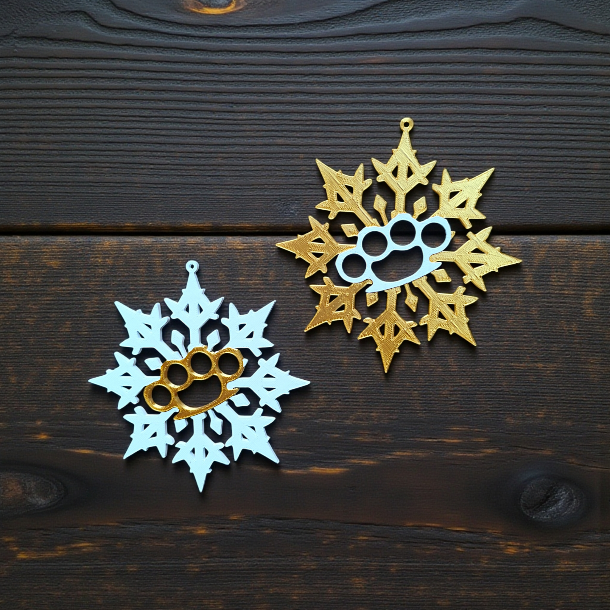 Christmas tree ornament „Brass knuckles“ 3D print product image 2 by Deltaprints