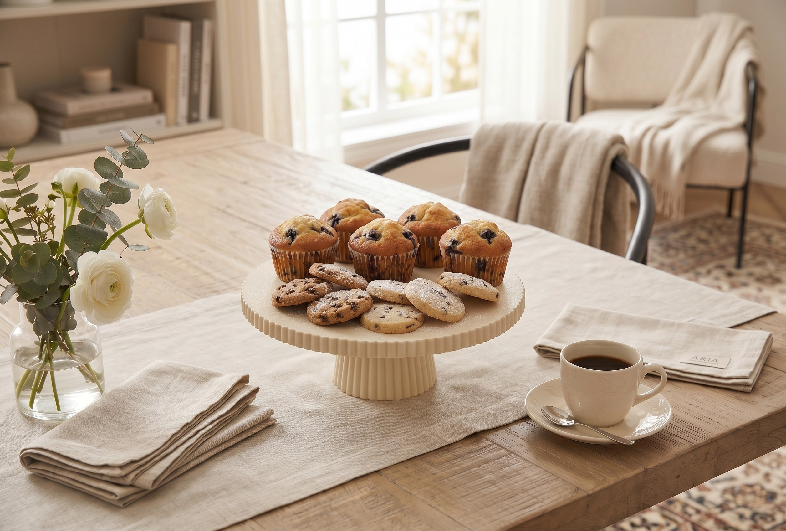 Ribbed cake stand, cookie platter commercial STL file Desk Accessories by Deltaprints