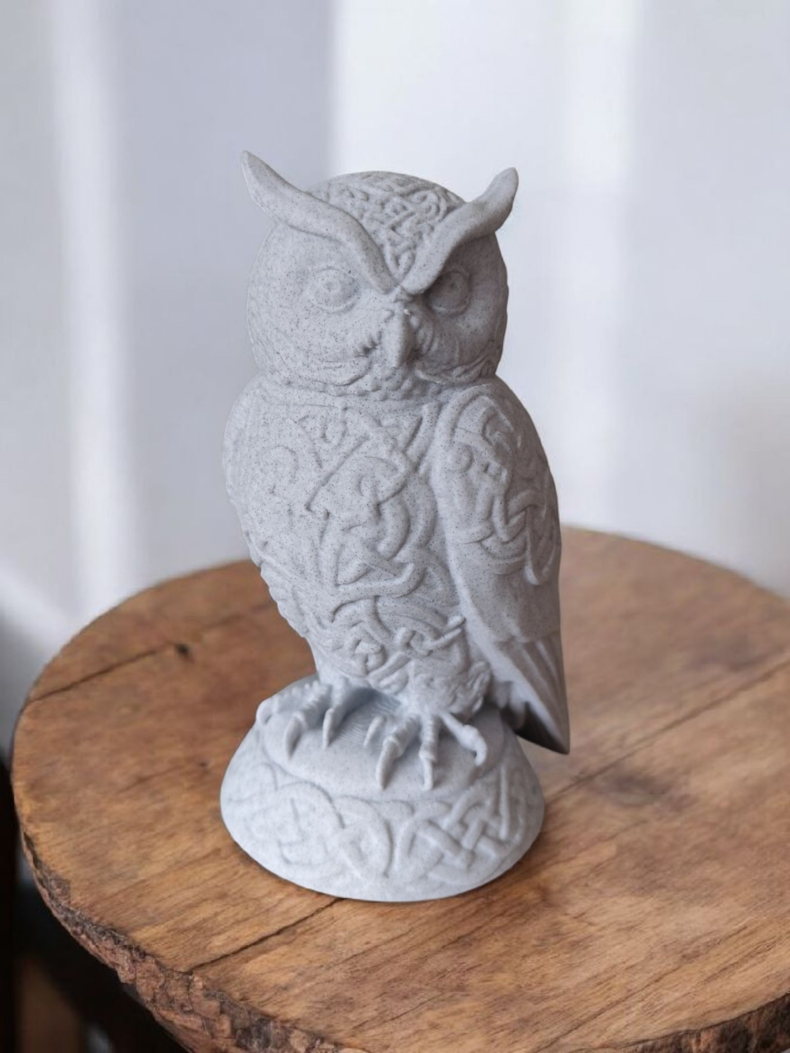 Sculpture #40 – Celtic ornament owl 3D print product image 4 by Deltaprints