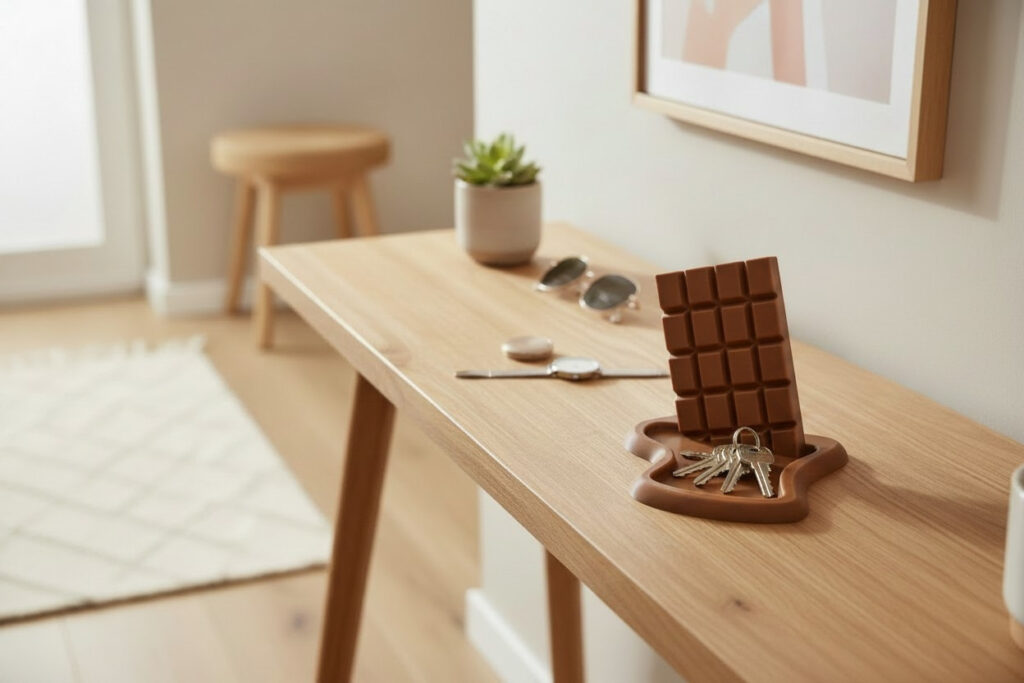 Entryway Key Tray – „Melting Chocolate“ – commercial STL model for 3D printing by Deltaprints