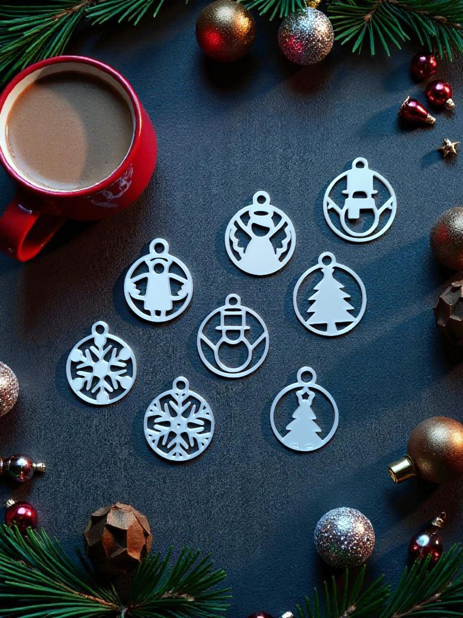 Minimalist, playful Christmas tree ornaments 3D print product image 3 by Deltaprints