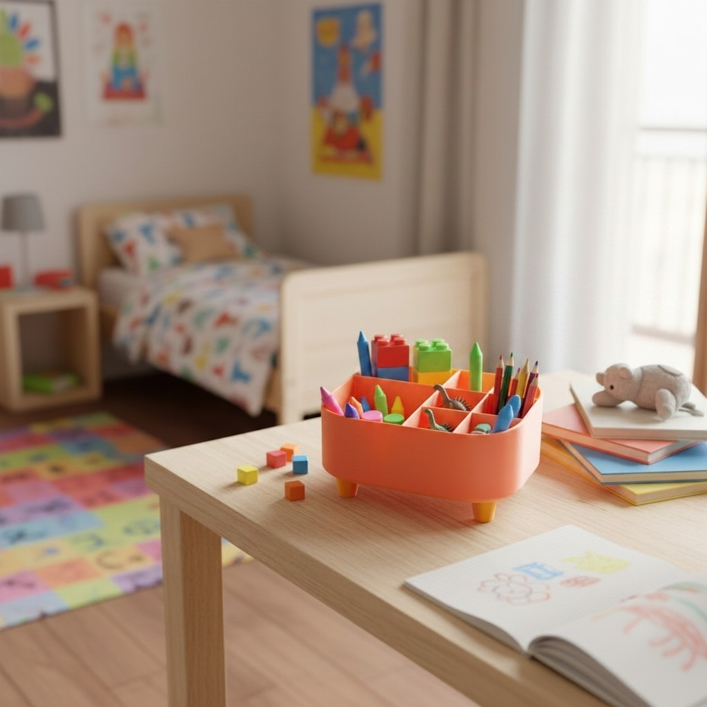 Cute little organizer with feet 3D print product image 4 by Deltaprints