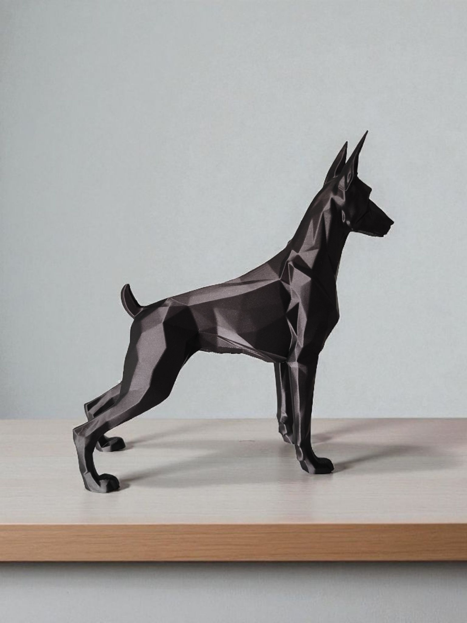 Sculpture #41 – Guarding Low Poly Dobermann 3D print product image 3 by Deltaprints