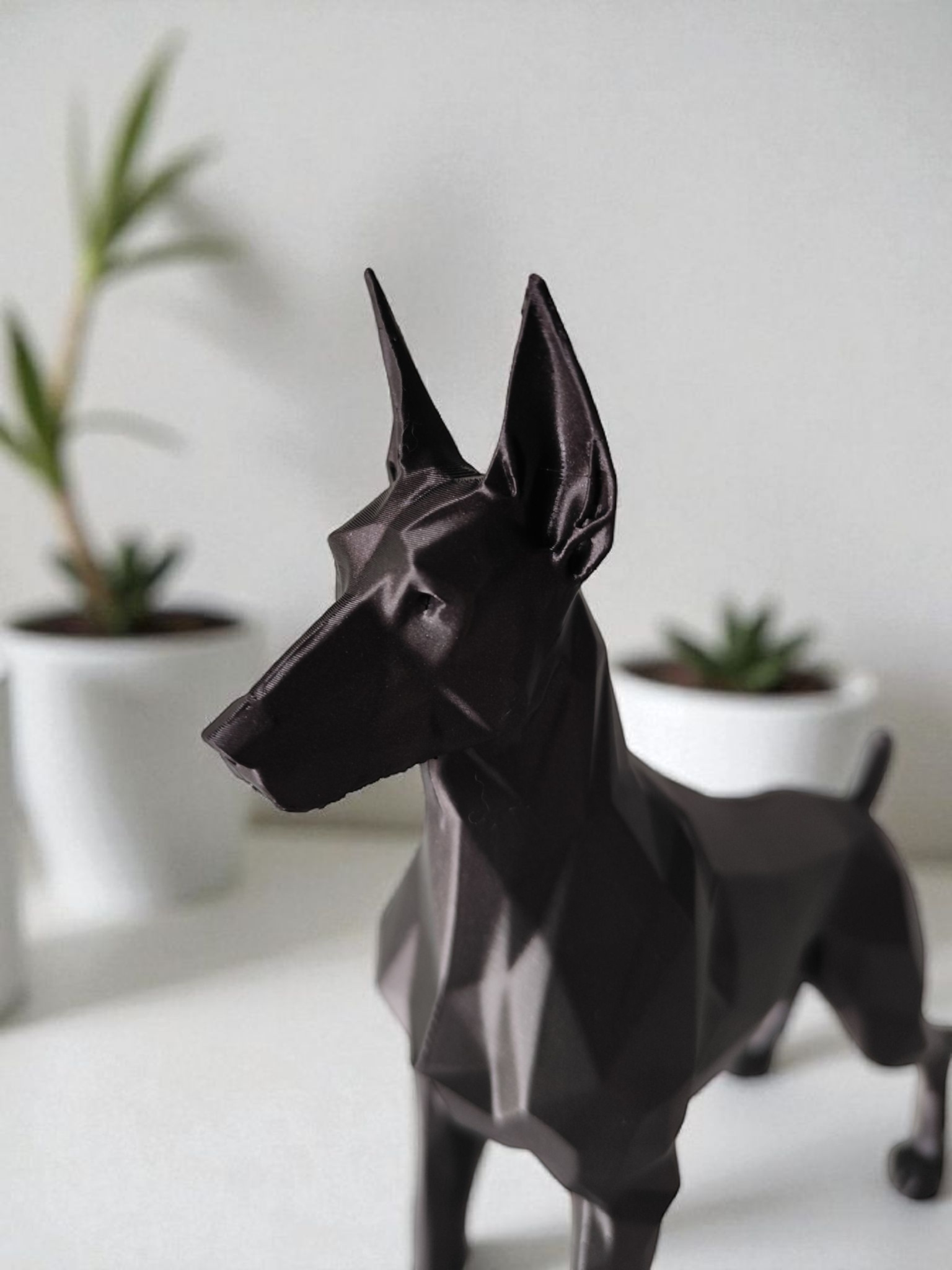 Sculpture #41 – Guarding Low Poly Dobermann 3D print product image 4 by Deltaprints