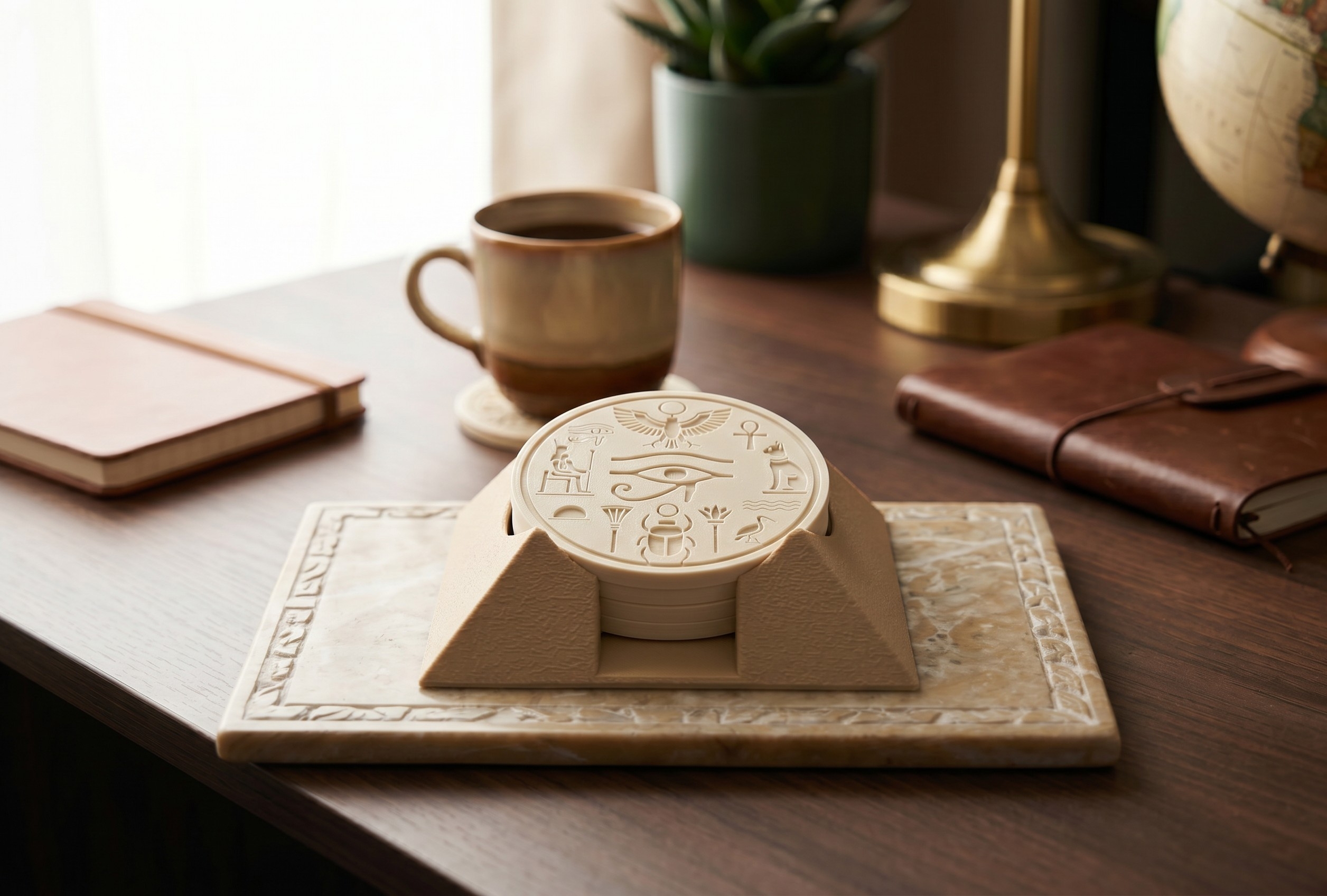 Ancient Egyptian Coaster Set commercial STL file Desk Accessories by Deltaprints