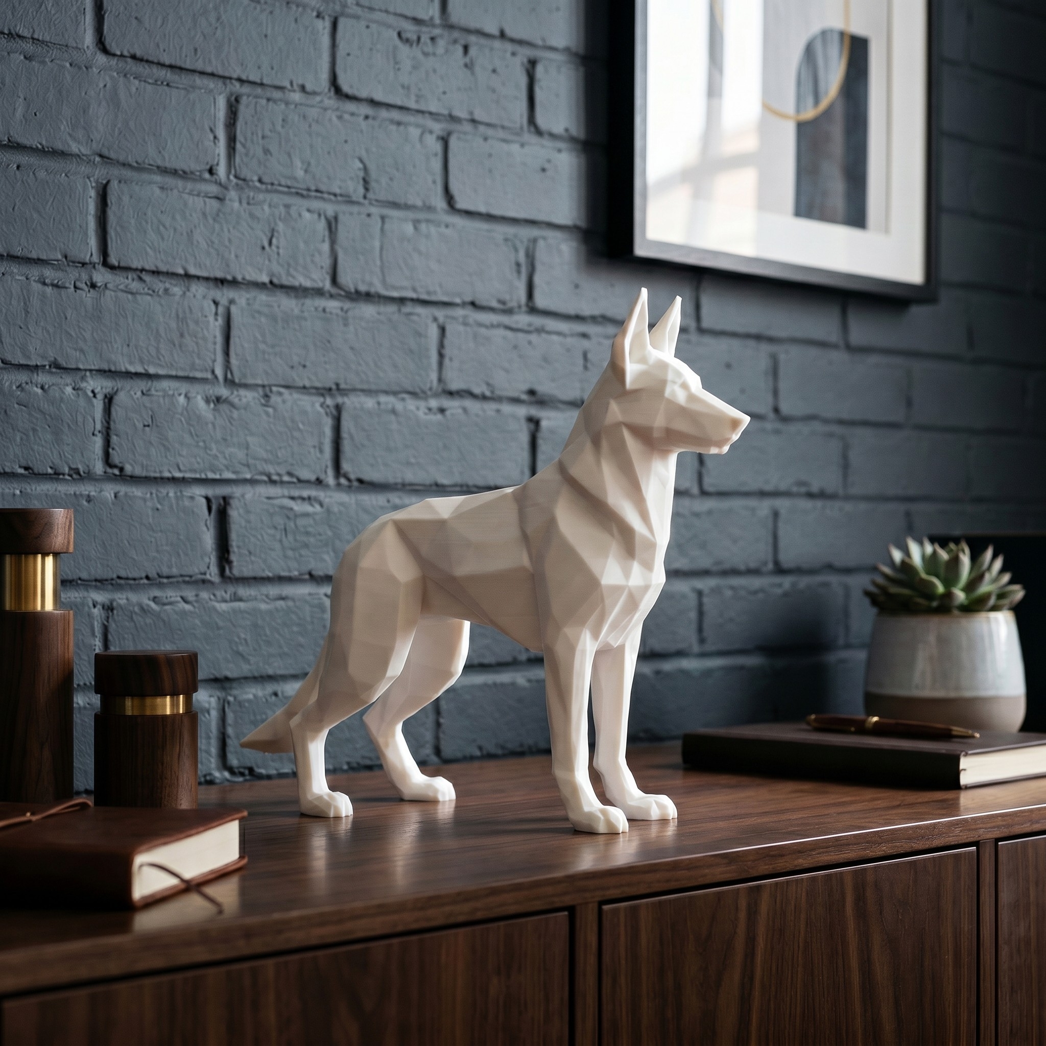 Sculpture #59 – Low Poly German Shepherd 3D print product image 3 by Deltaprints