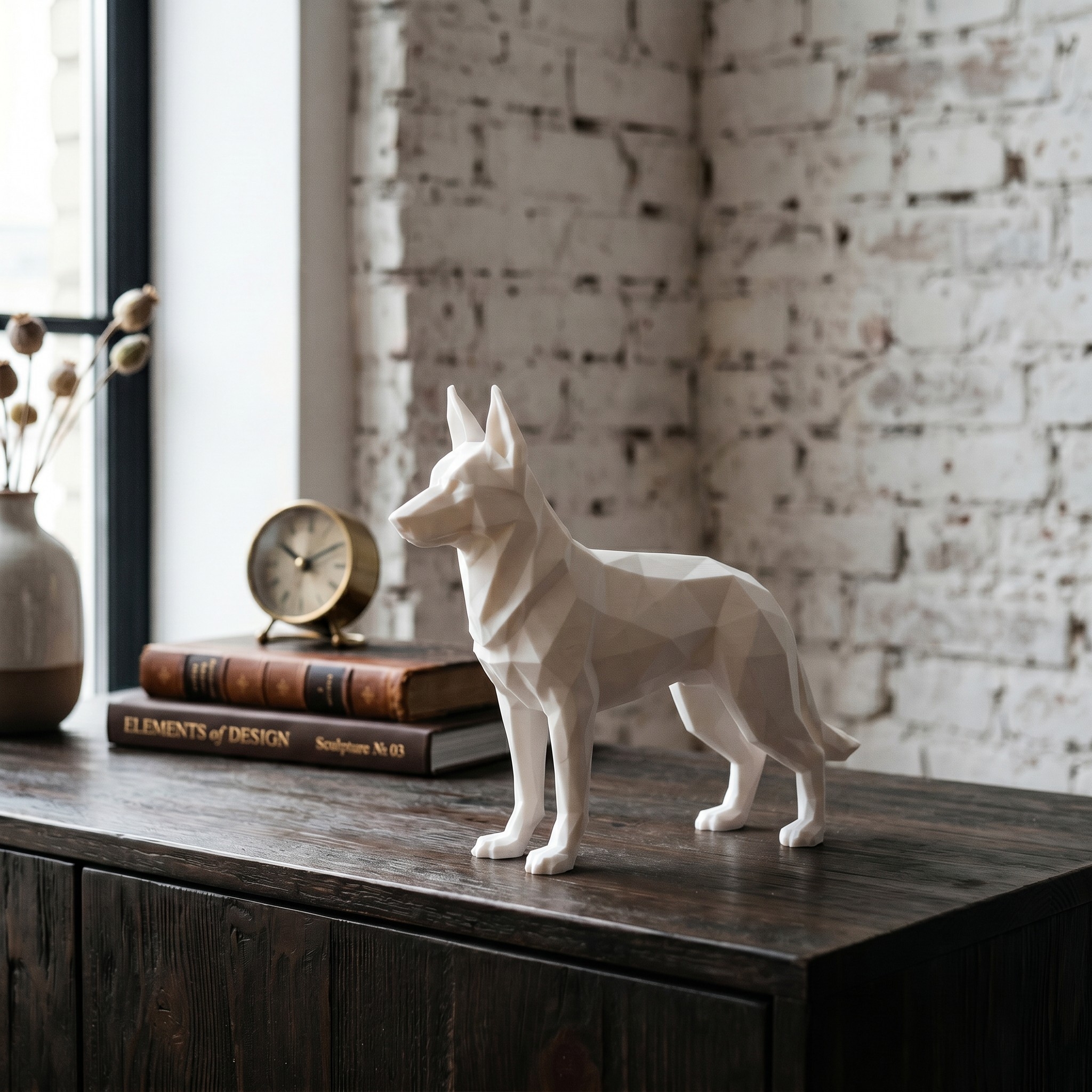Sculpture #59 – Low Poly German Shepherd 3D print product image 2 by Deltaprints