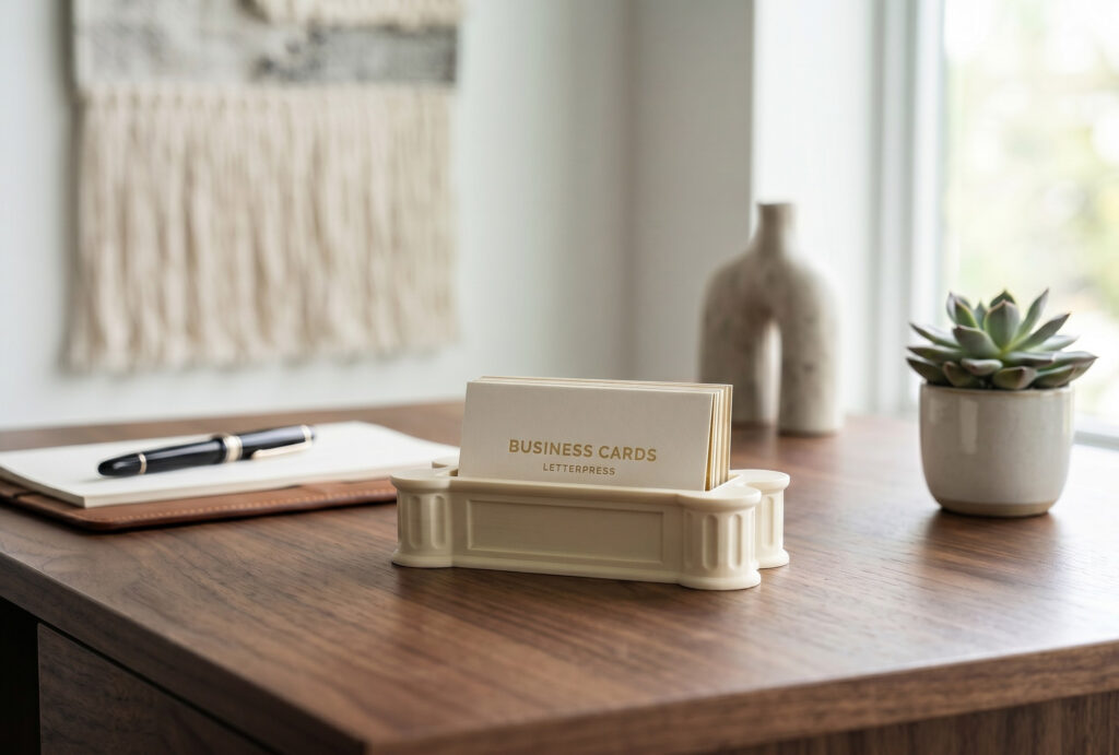 „The Greek“ Business Card Holder – commercial STL model for 3D printing by Deltaprints