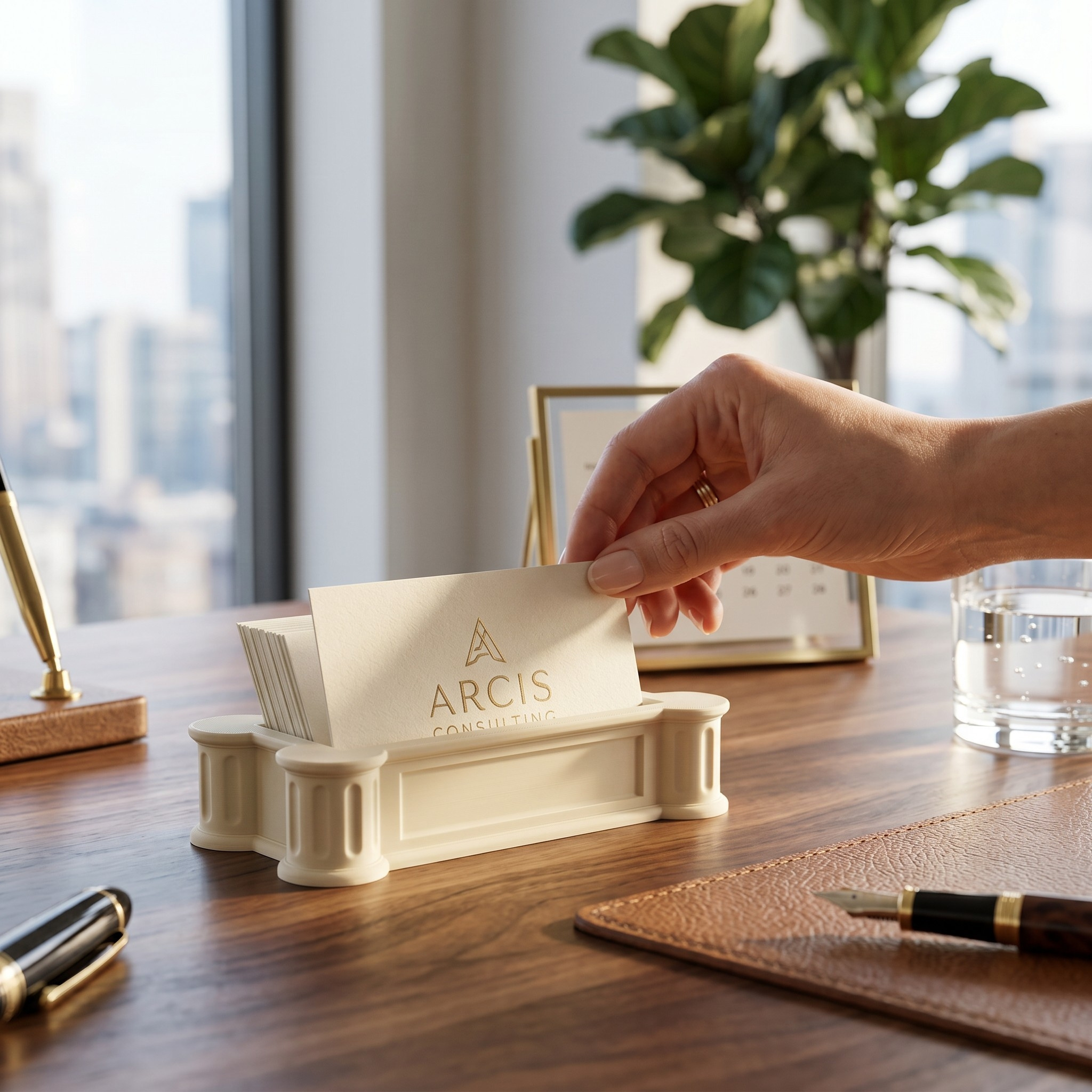 „The Greek“ Business Card Holder 3D print product image 2 by Deltaprints