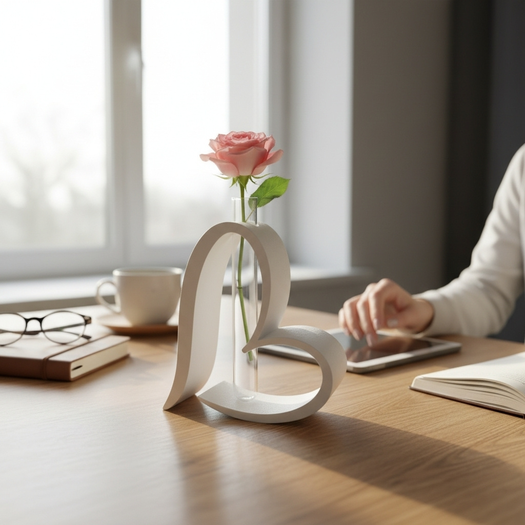 Heart-shaped vase with test tube 3D print product image 3 by Deltaprints