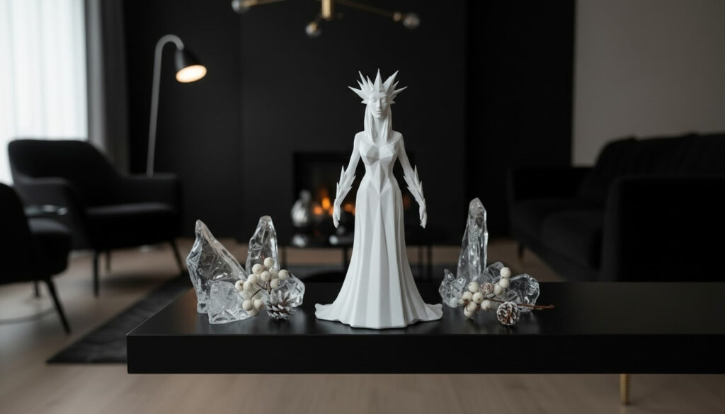 Sculpture #52 – The Ice Queen Full Body Version – commercial STL model for 3D printing by Deltaprints
