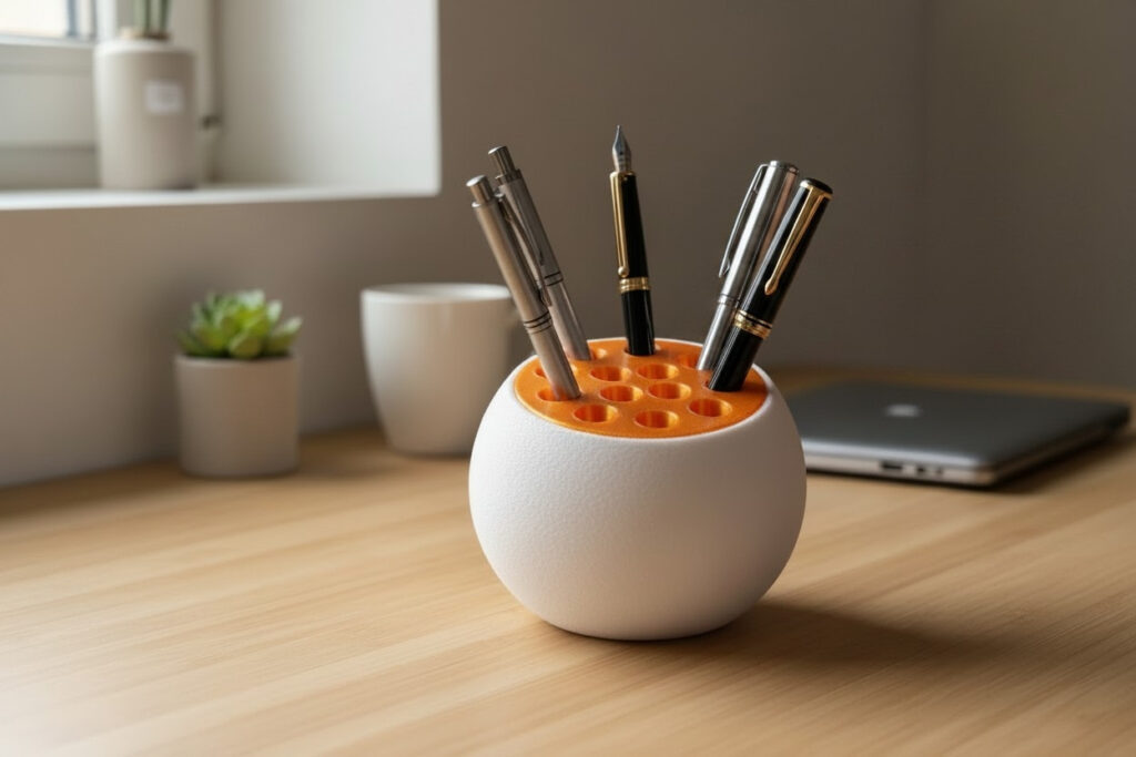 „TrypoBall“ Pencil Holder – commercial STL model for 3D printing by Deltaprints