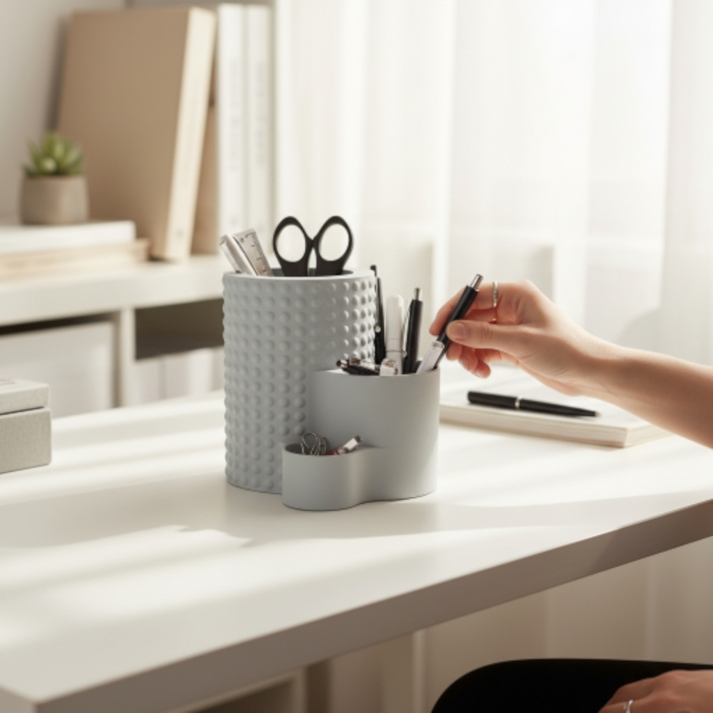 Modern dotted office organizer commercial STL file Desk Accessories by Deltaprints