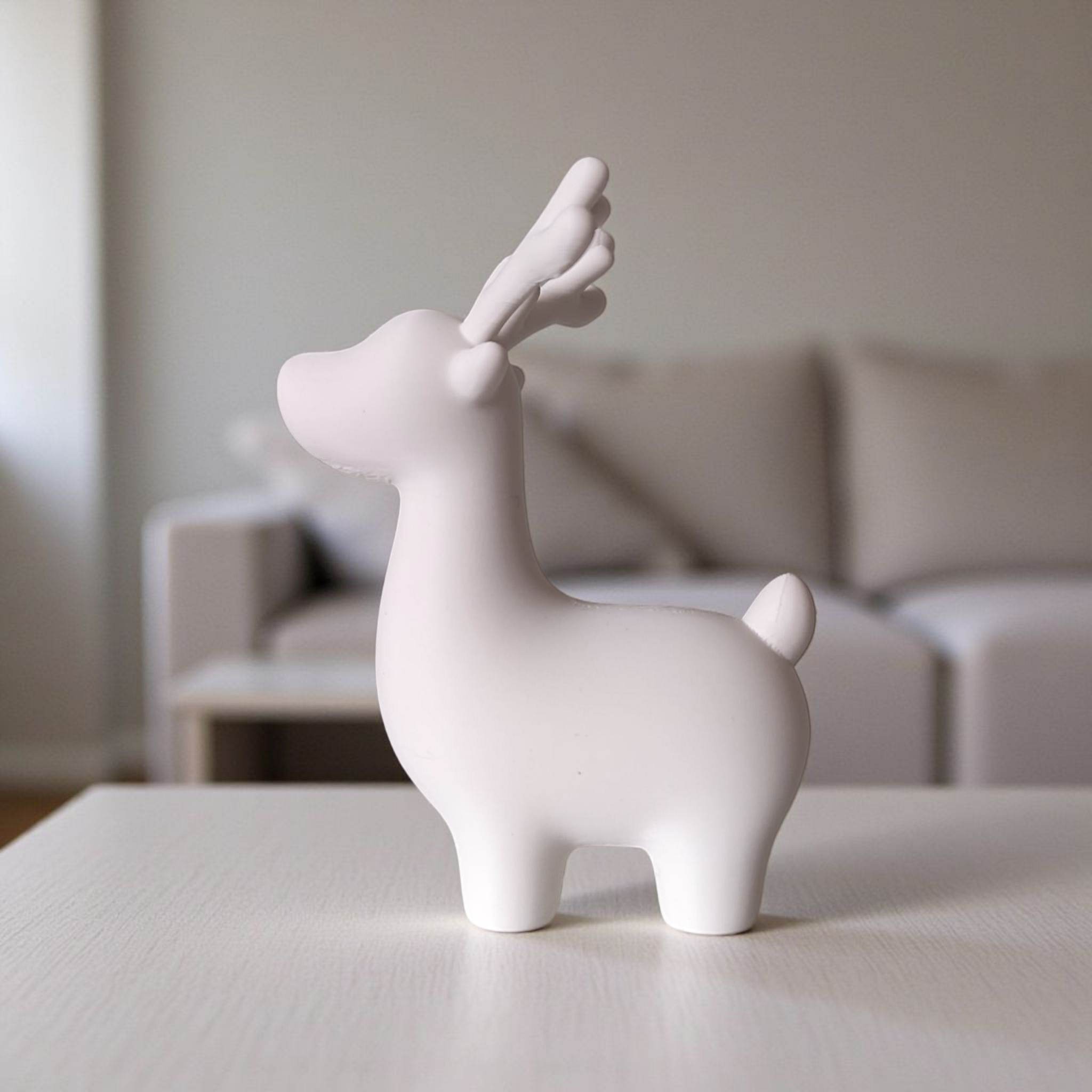 Cute minimalist Christmas reindeer decoration 3D print product image 2 by Deltaprints