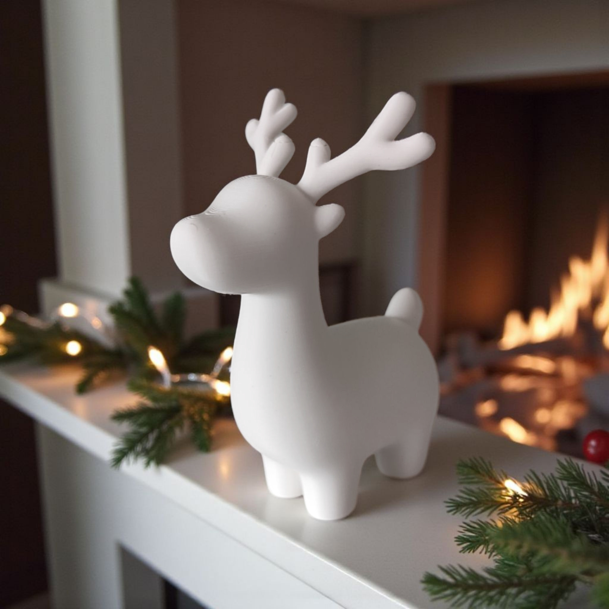 Cute minimalist Christmas reindeer decoration 3D print product image 4 by Deltaprints