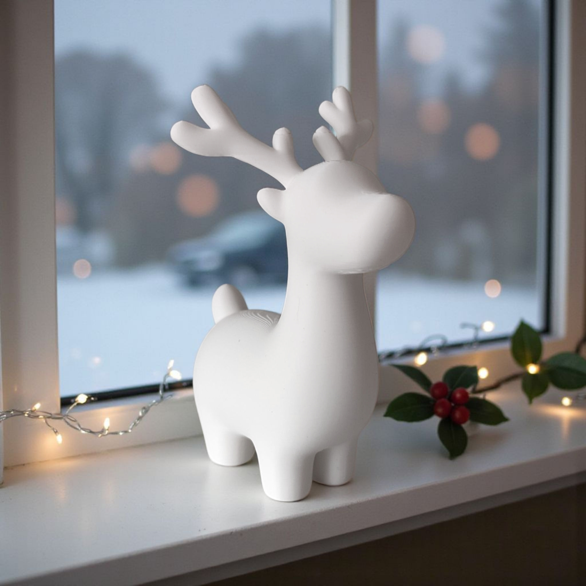 Cute minimalist Christmas reindeer decoration 3D print product image 3 by Deltaprints