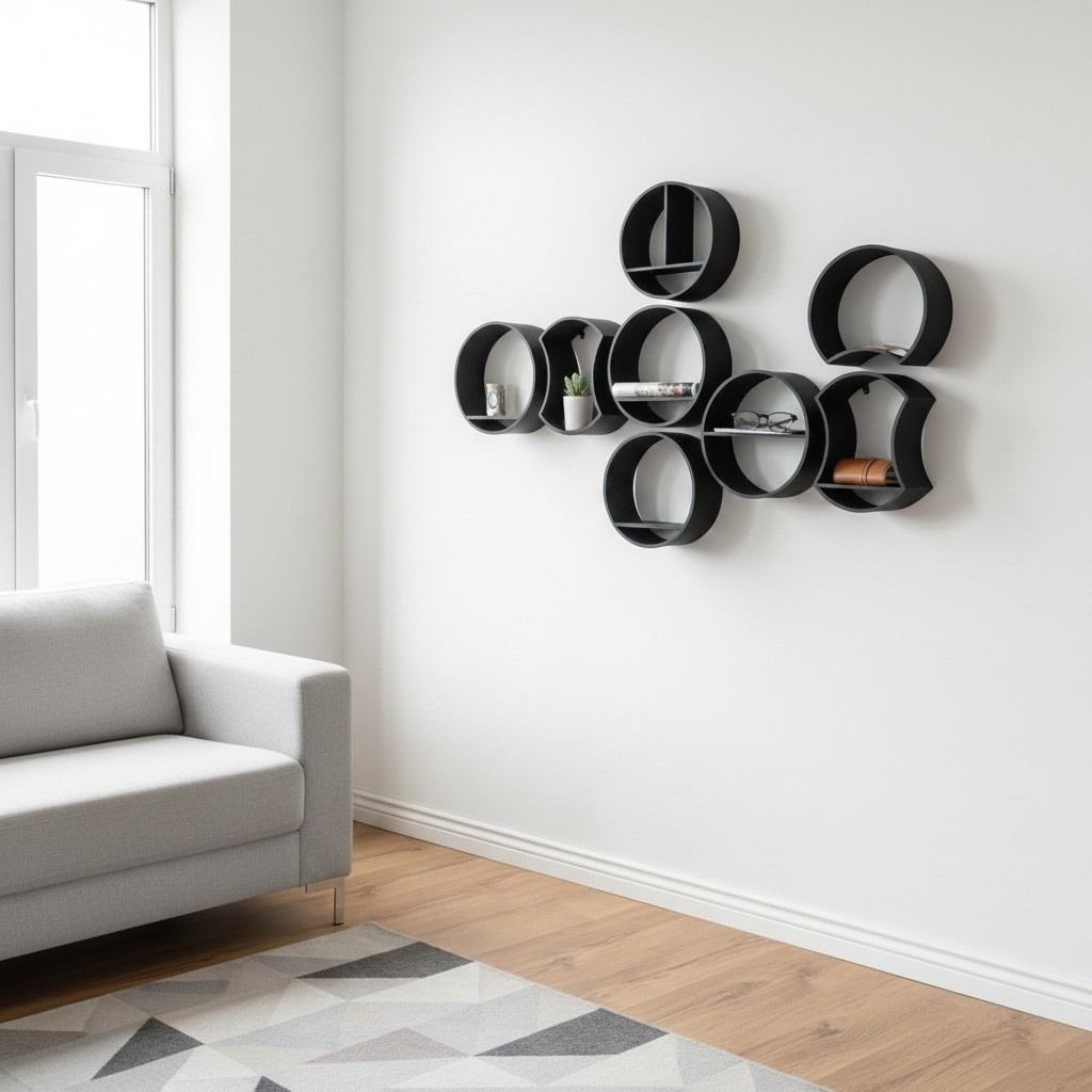 Modular round shelf system 3D print product image 3 by Deltaprints