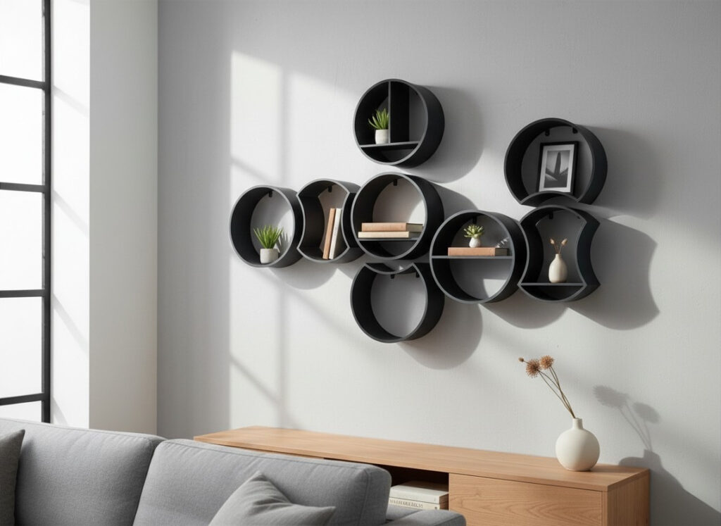 Modular round shelf system – commercial STL model for 3D printing by Deltaprints
