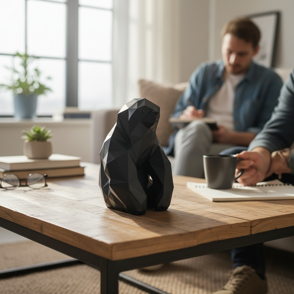 Sculpture #47 – Sitting Low Poly Sloth 3D print product image 3 by Deltaprints