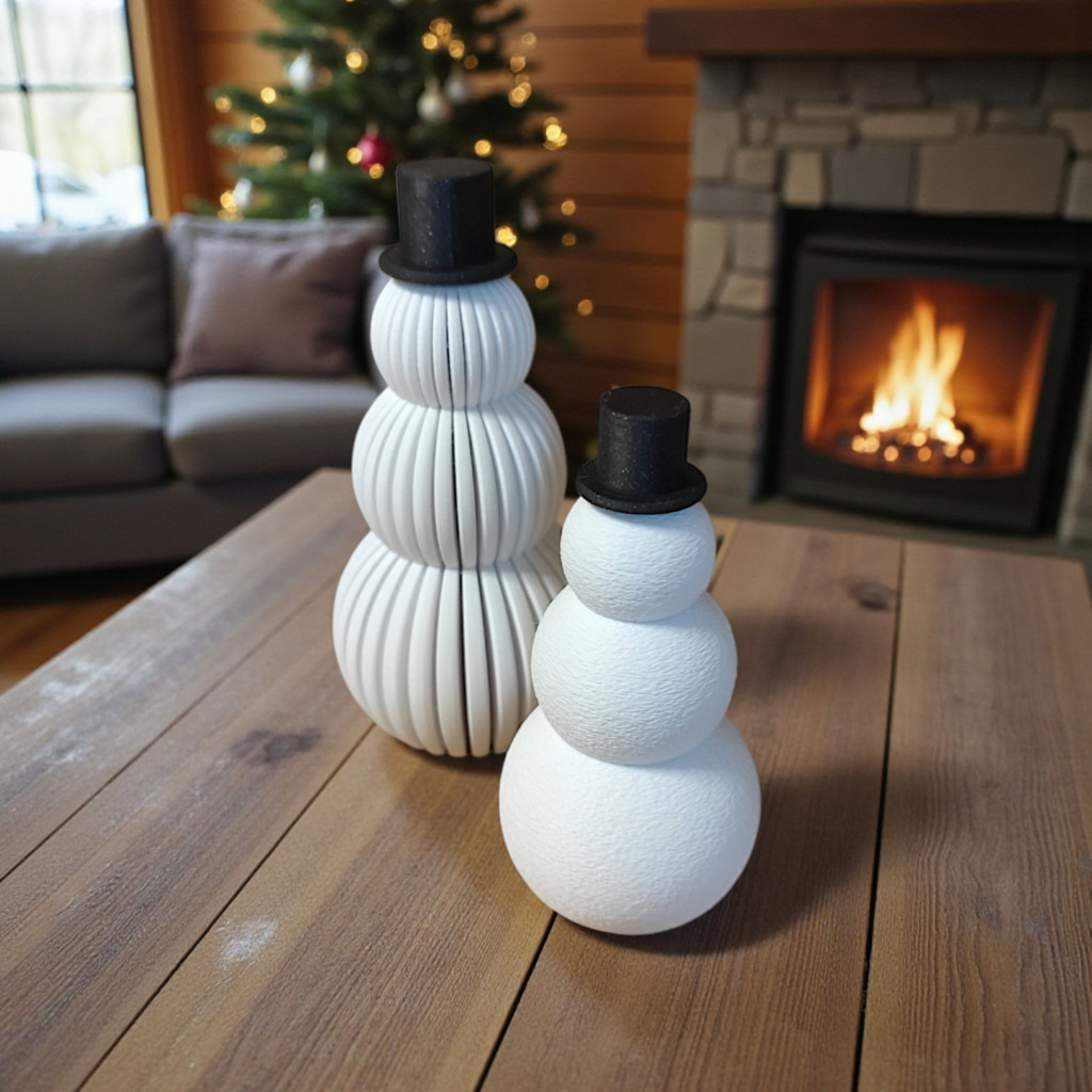 Minimalist Snowman Decoration Set – commercial STL model for 3D printing by Deltaprints