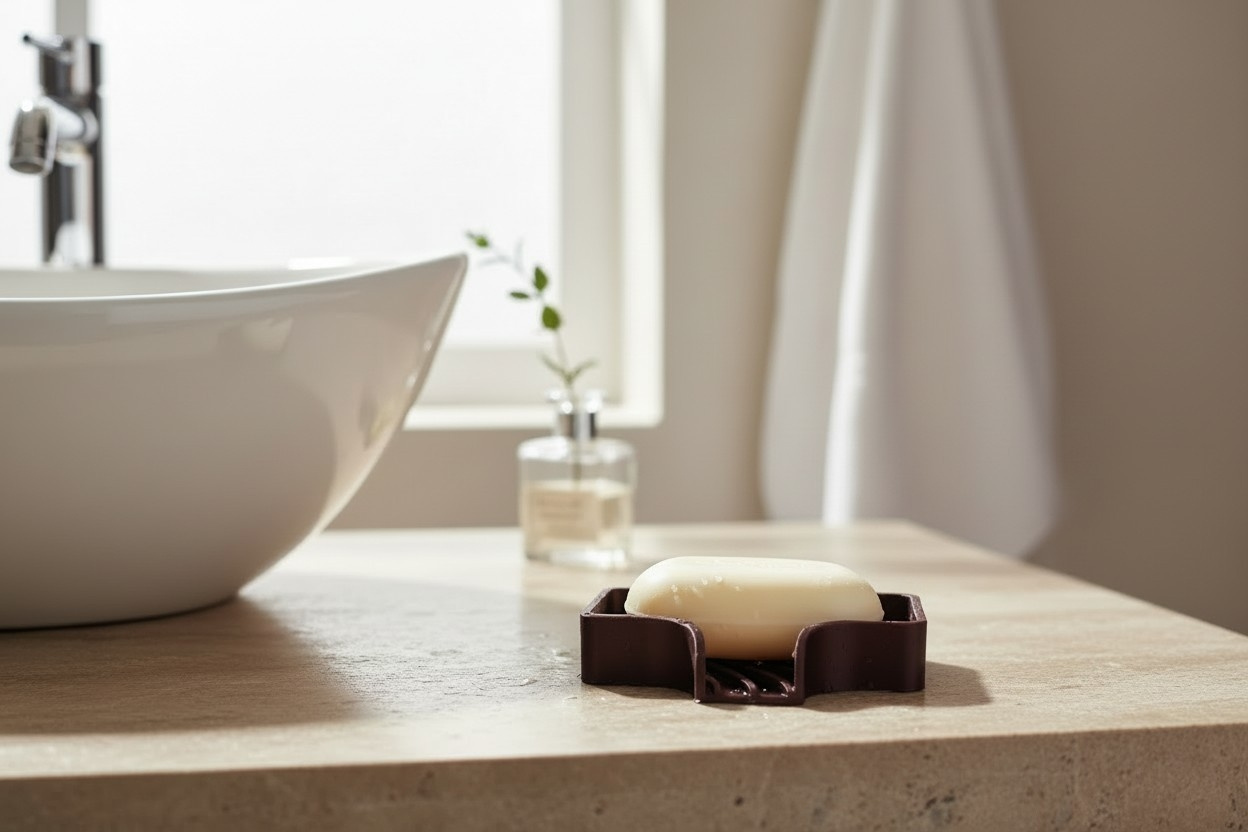 Curved soap dish with drain 3D print product image 3 by Deltaprints