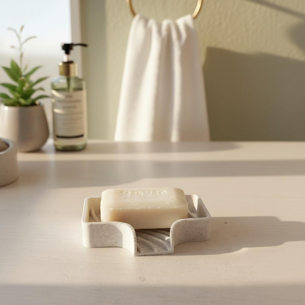 Curved soap dish with drain 3D print product image 4 by Deltaprints