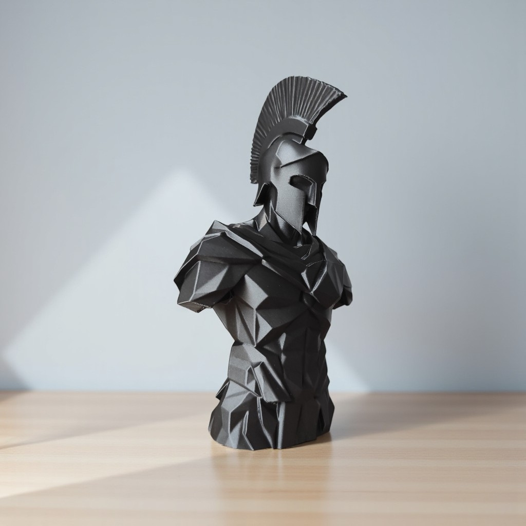 Sculpture #49 – Low Poly Spartan Warrior Bust 3D print product image 4 by Deltaprints