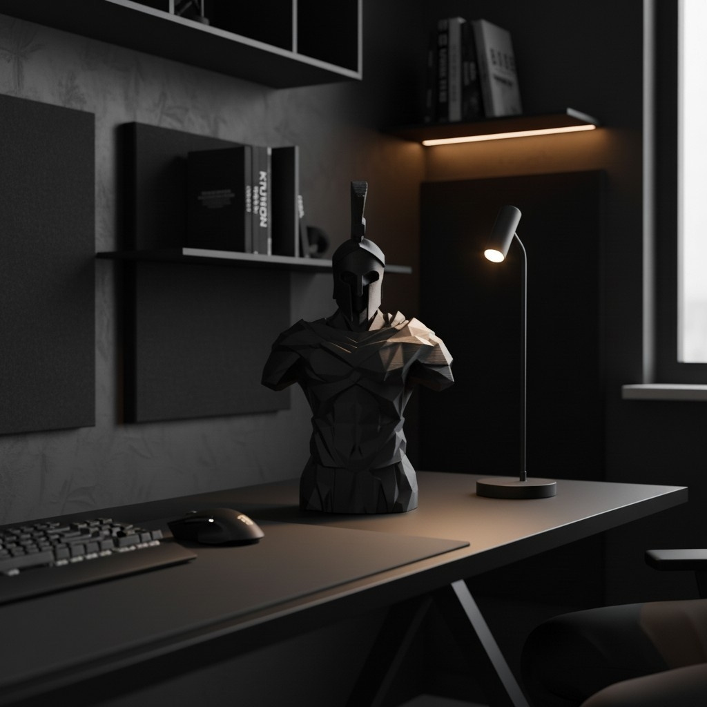 Sculpture #49 – Low Poly Spartan Warrior Bust 3D print product image 2 by Deltaprints