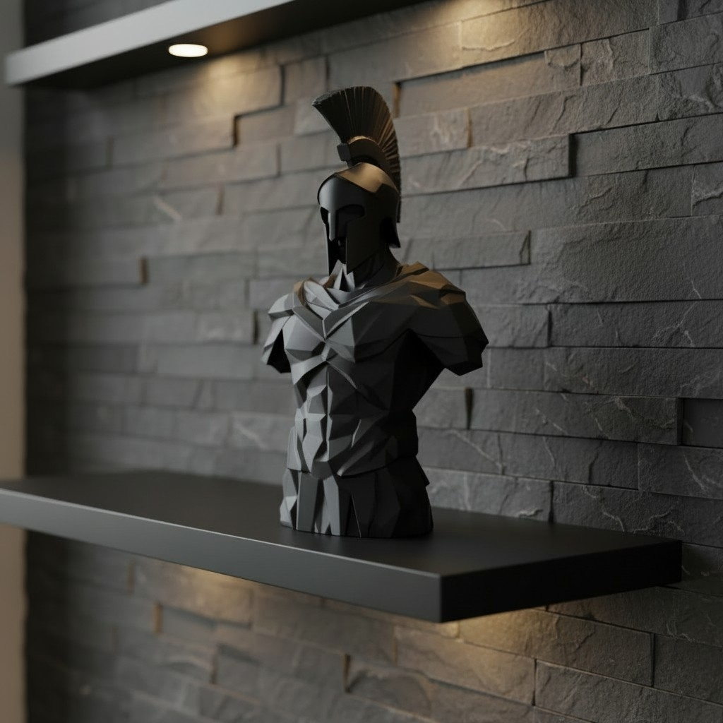 Sculpture #49 – Low Poly Spartan Warrior Bust commercial STL file Sculptures by Deltaprints