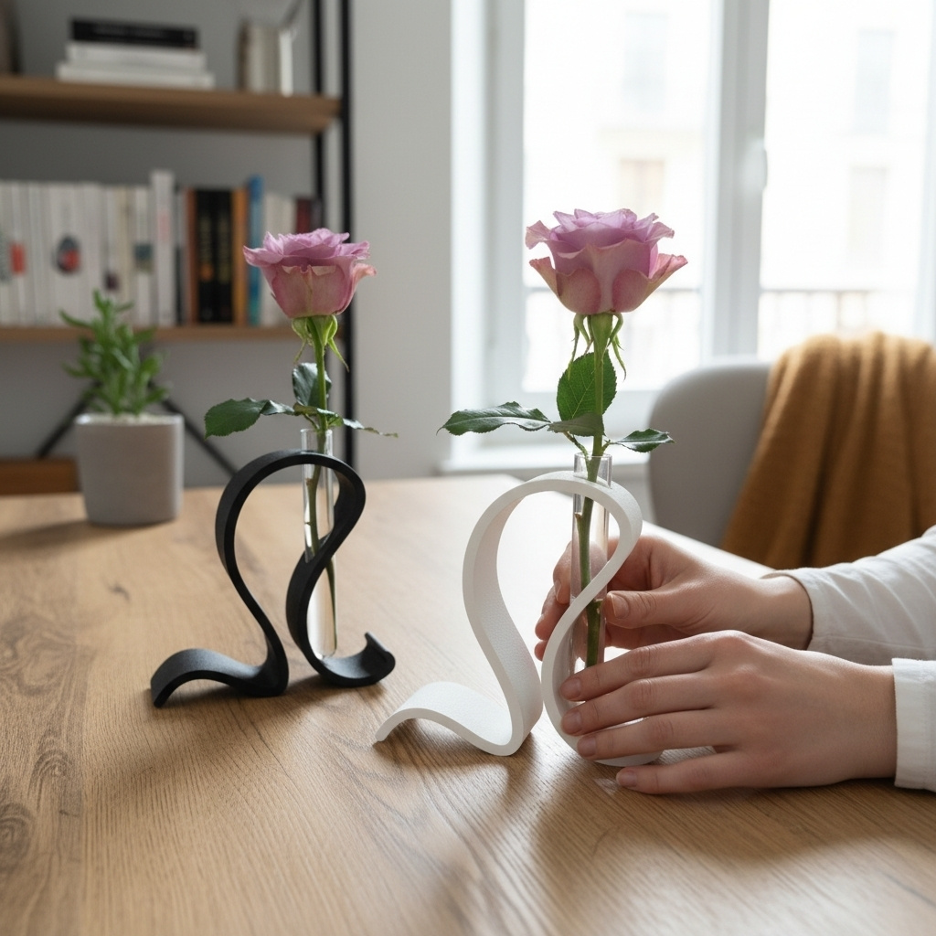 Beautiful test tube vase set 3D print product image 2 by Deltaprints