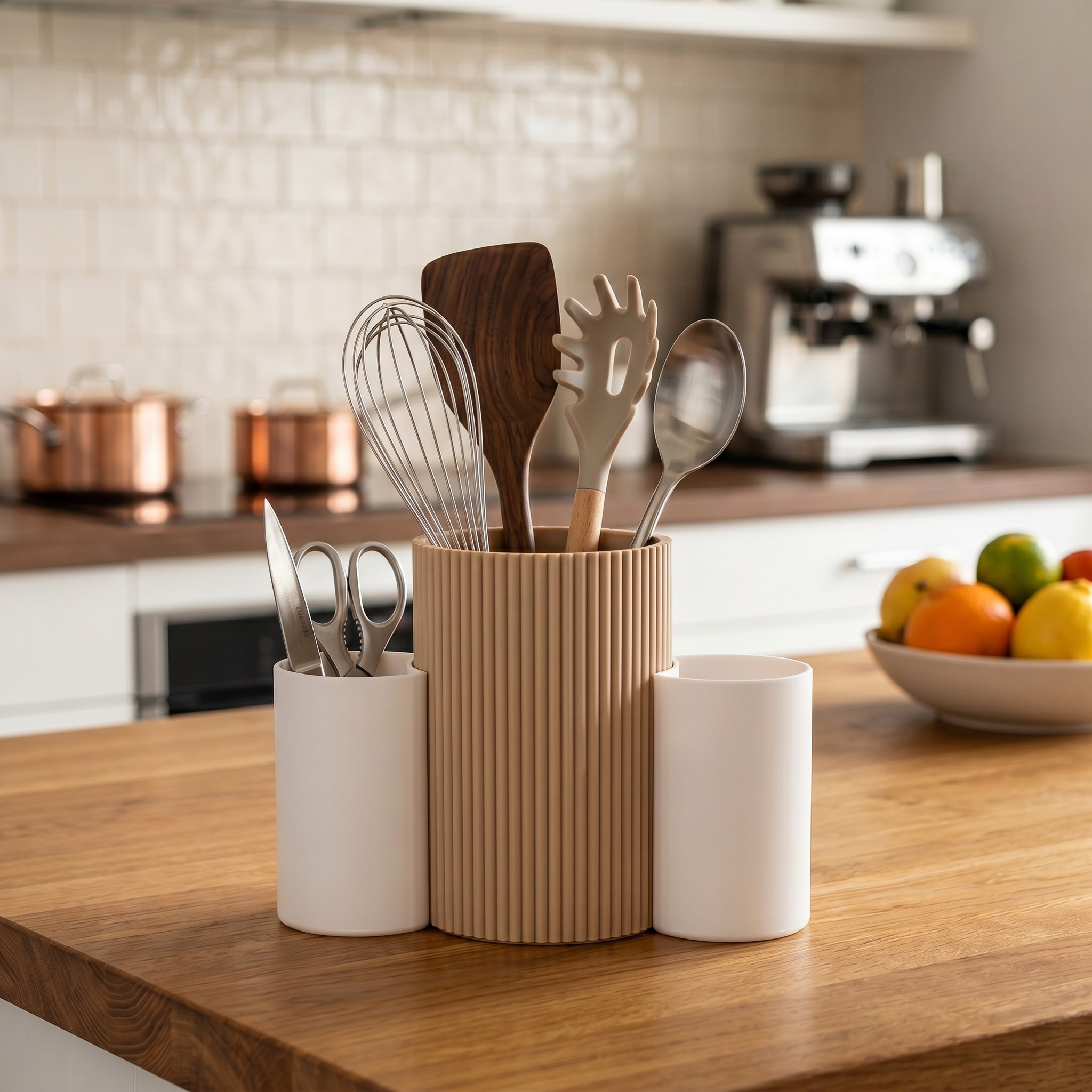 Three-Cup Combo – Kitchen Utensil Caddy 3D print product image 2 by Deltaprints