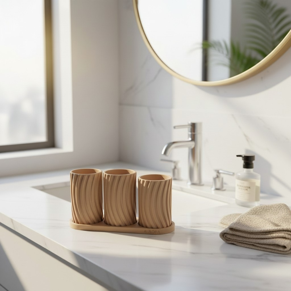 Toothbrush holder set „Little Family“ 3D print product image 3 by Deltaprints