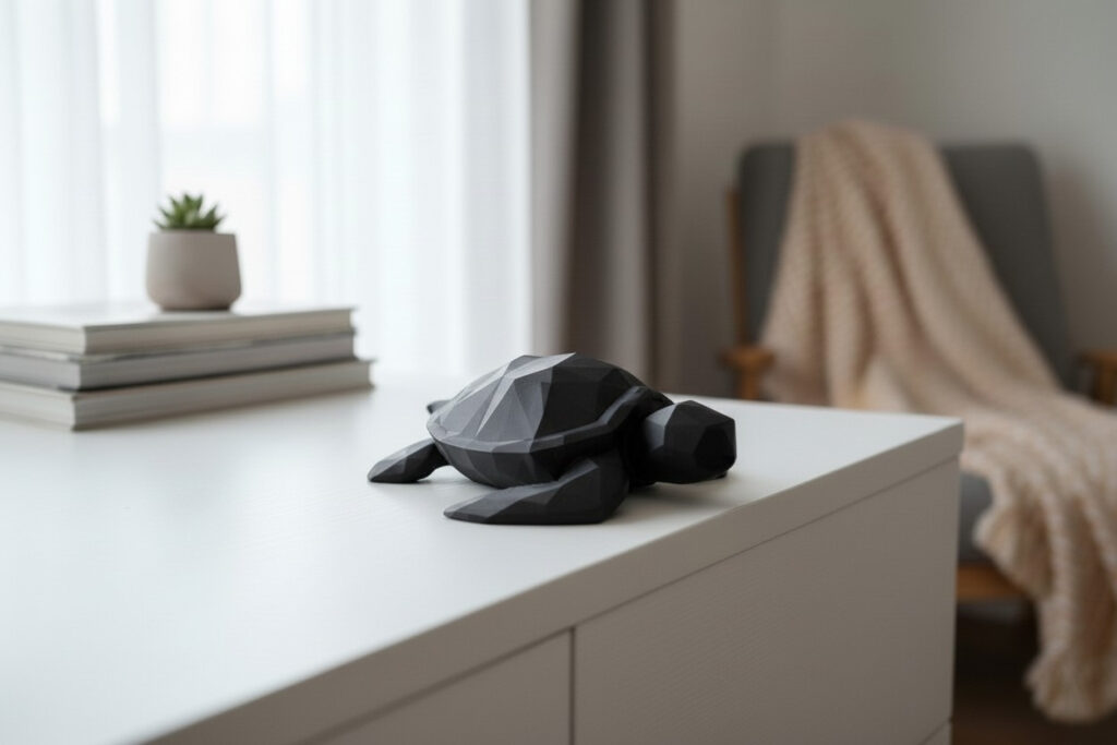 Sculpture #53 – Low Poly Sea Turtle – commercial STL model for 3D printing by Deltaprints
