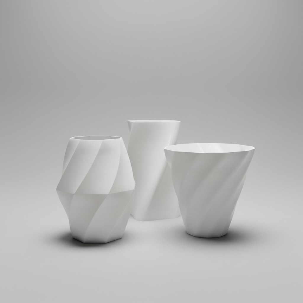 Swirled vase three of three 3D print product image 4 by Deltaprints