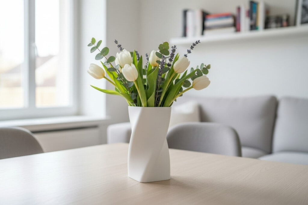 Swirled vase two of three – commercial STL model for 3D printing by Deltaprints