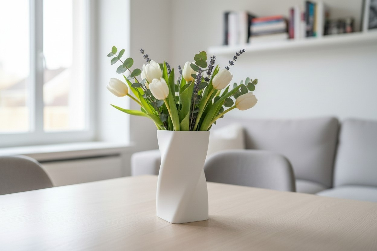 Swirled vase two of three commercial STL file Vases by Deltaprints
