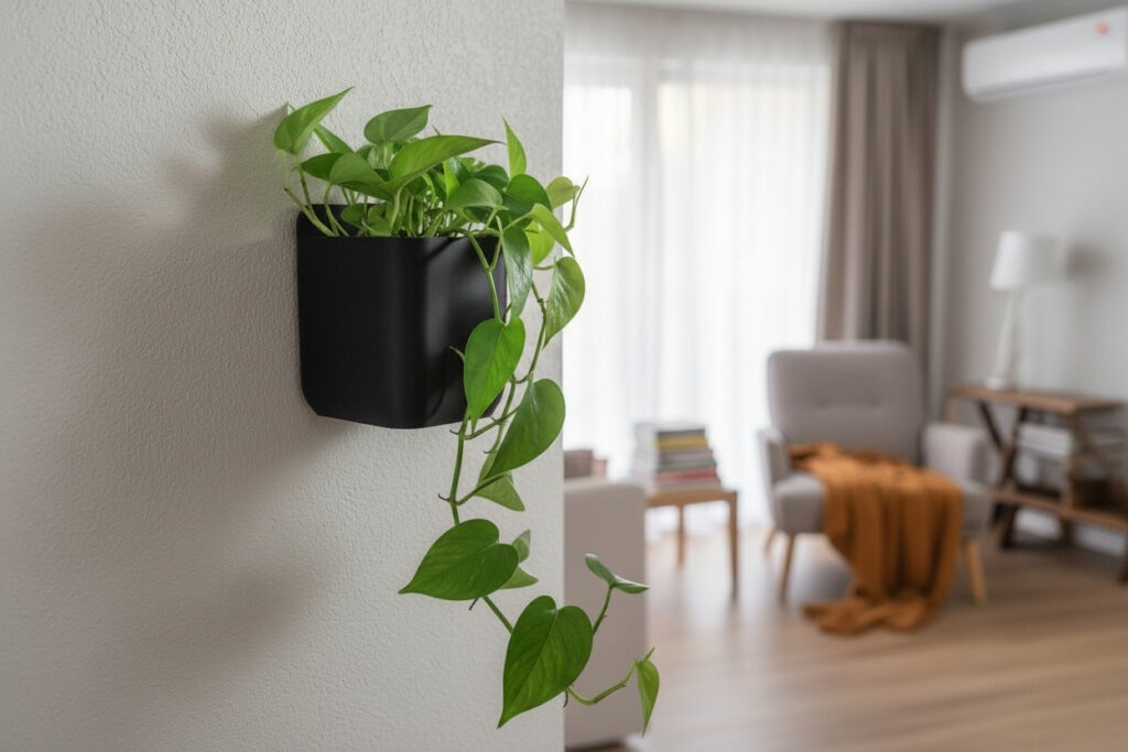 Minimalist wall-mounted rectangular planter – commercial STL model for 3D printing by Deltaprints