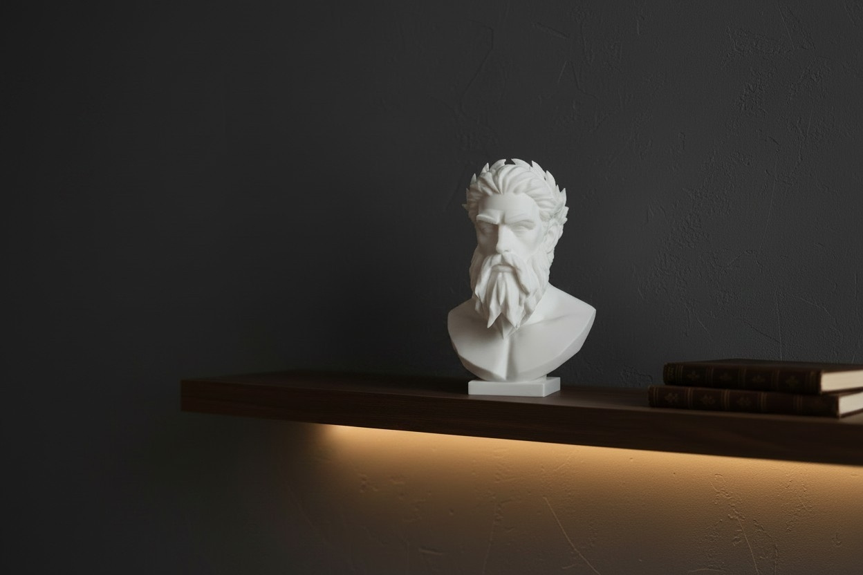 Sculpture #57 – Modern Bust of Zeus commercial STL file Sculptures by Deltaprints