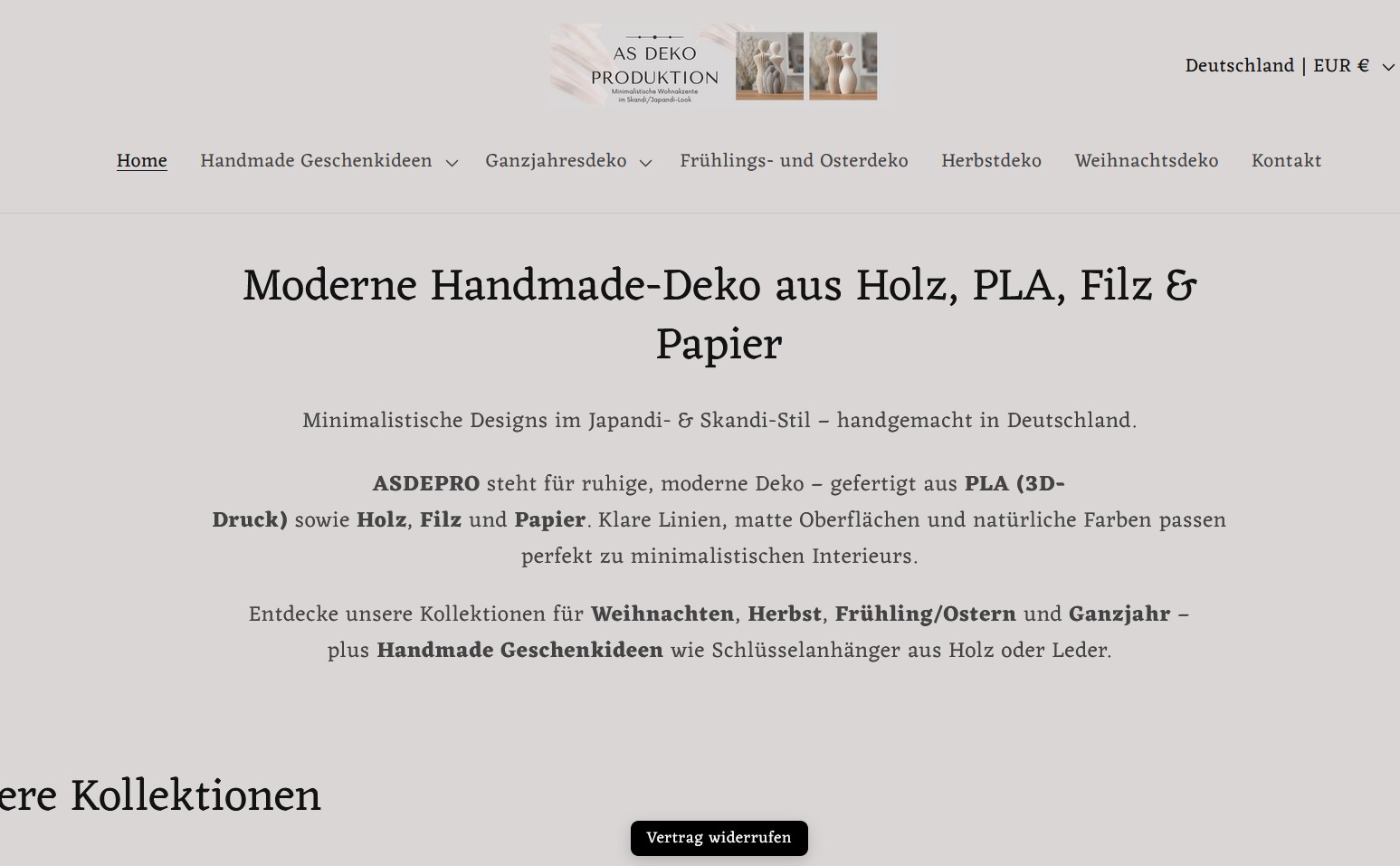 AS Deko Produktion shop screenshot