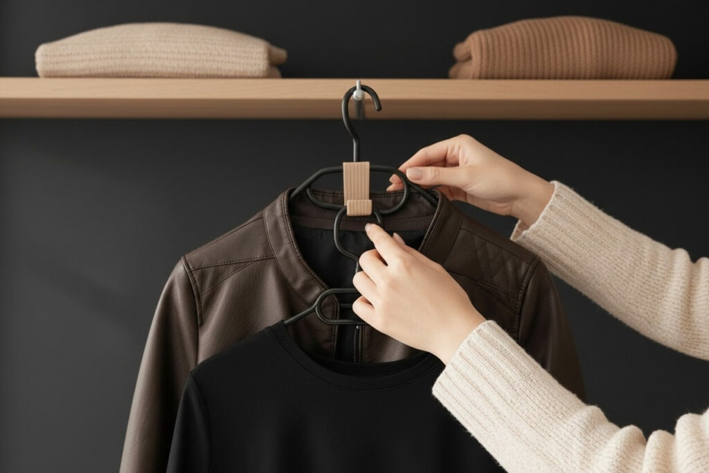 Clever hook for clothes hangers – commercial STL model for 3D printing by Deltaprints
