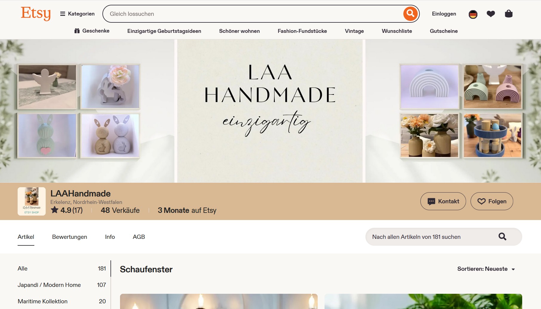 LAAHandmade shop screenshot
