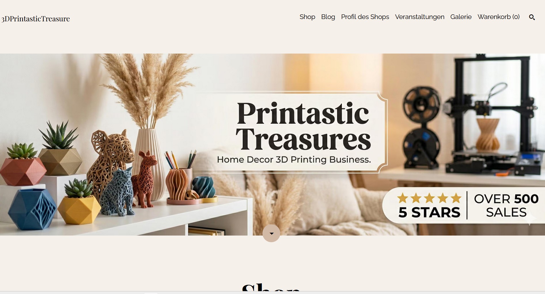 Printastic Treasures shop screenshot