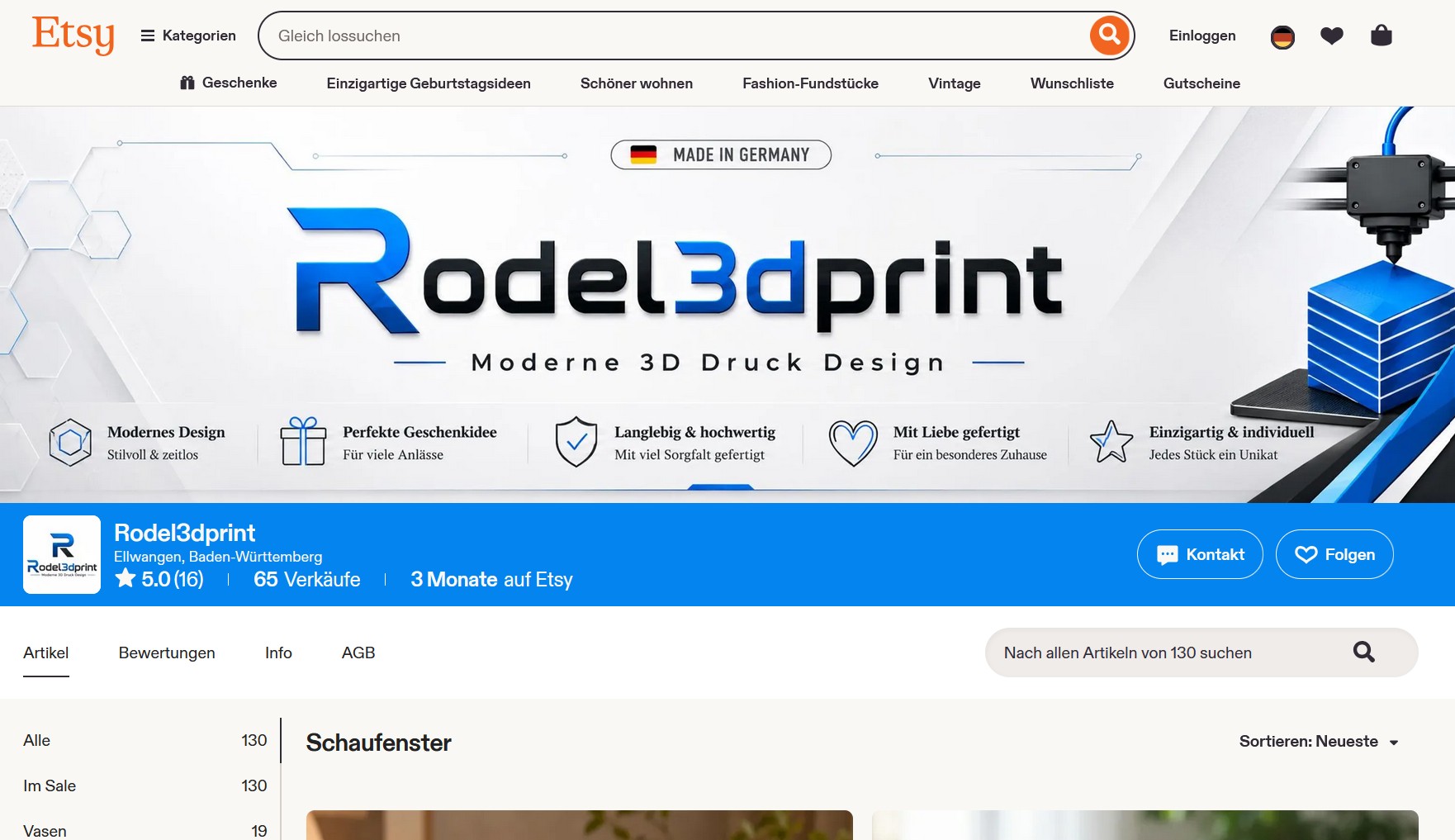 Rodel3dprint shop screenshot