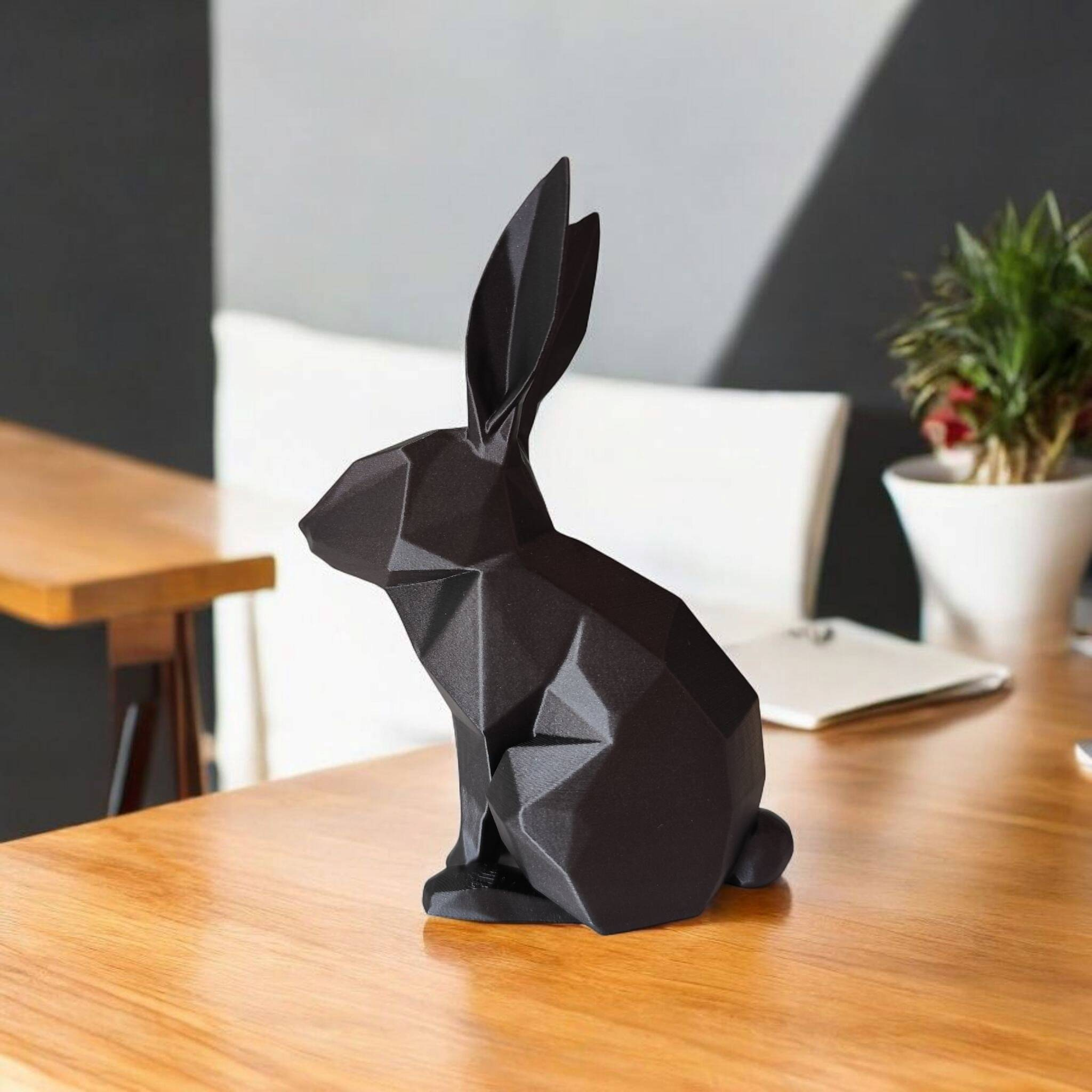 Sculpture #26 – Minimalist Low Poly Rabbit, Low Poly Bunny 3D print product image 2 by Deltaprints