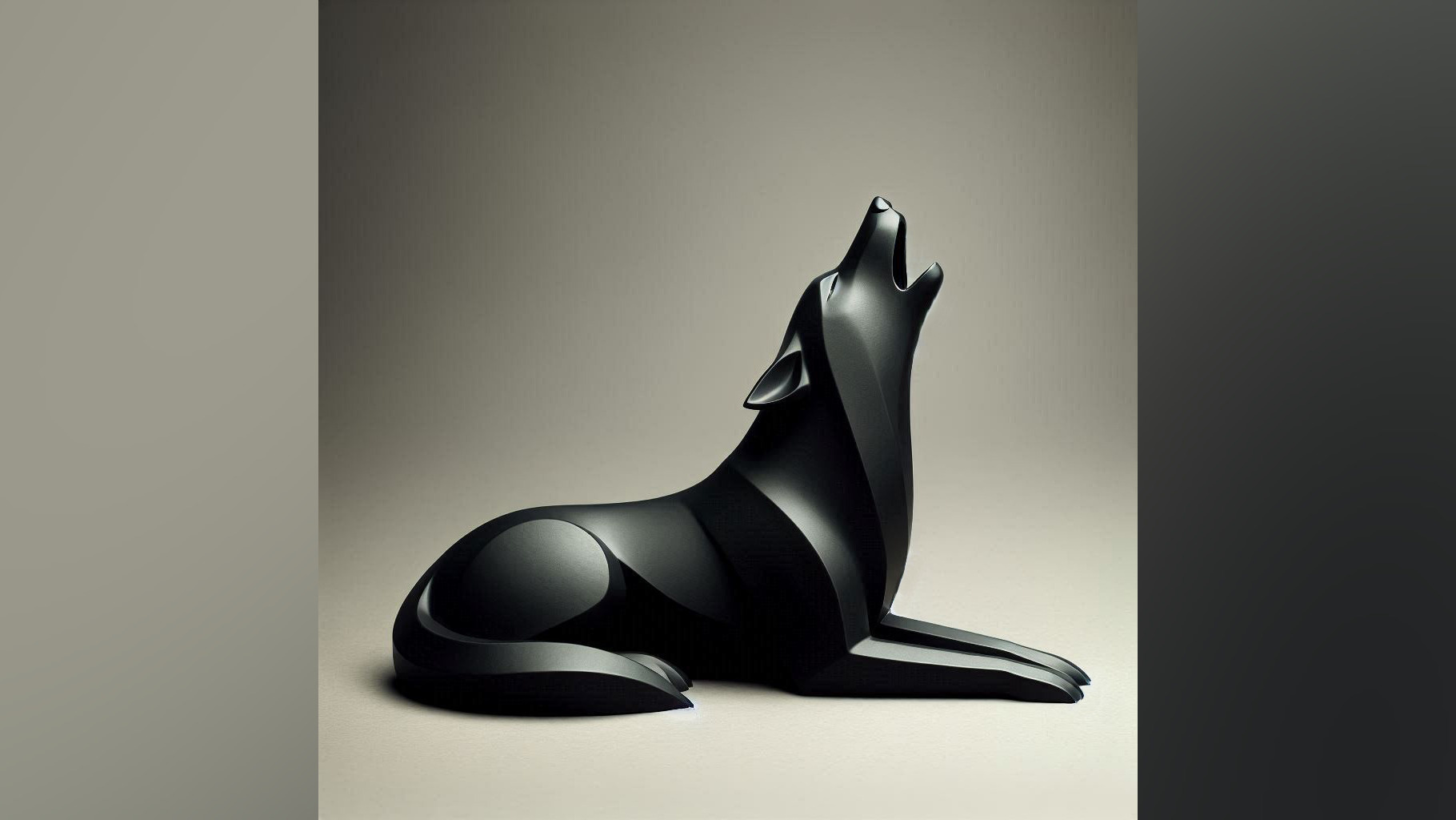 Sculpture #21 – Minimalist Howling Wolf – Lying down commercial STL file Sculptures by Deltaprints