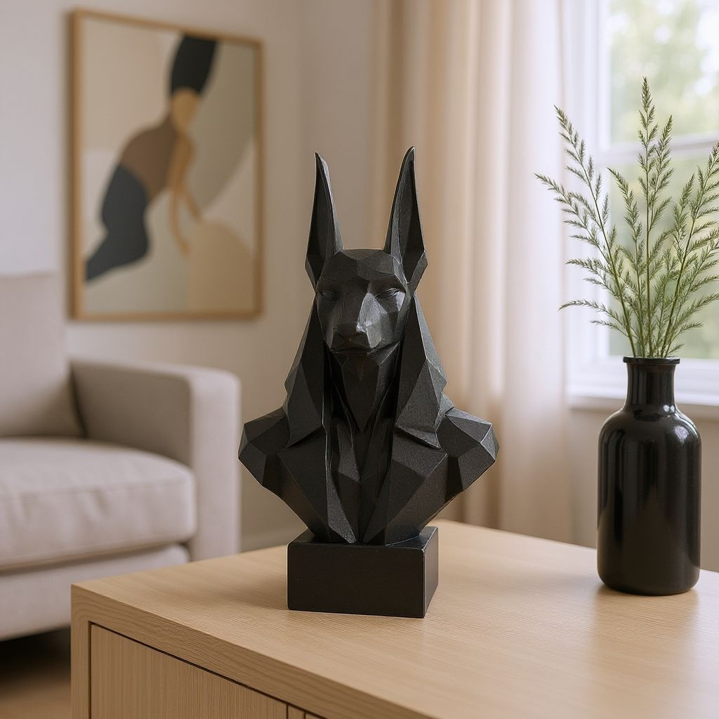 Sculpture #37 – Low Poly Anubis Bust commercial STL file Sculptures by Deltaprints