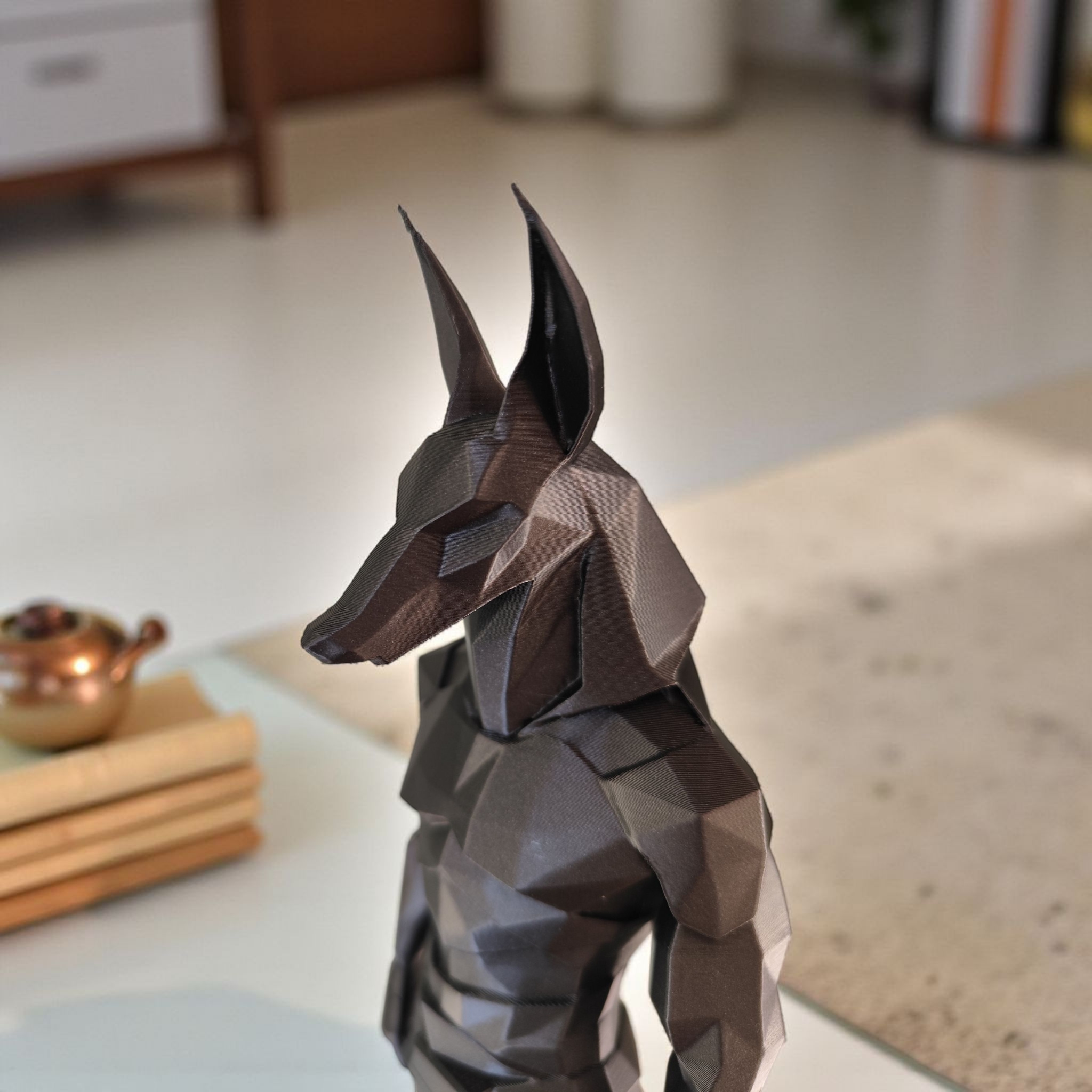 Sculpture #38 – Minimalist Low Poly Anubis Statue 3D print product image 2 by Deltaprints