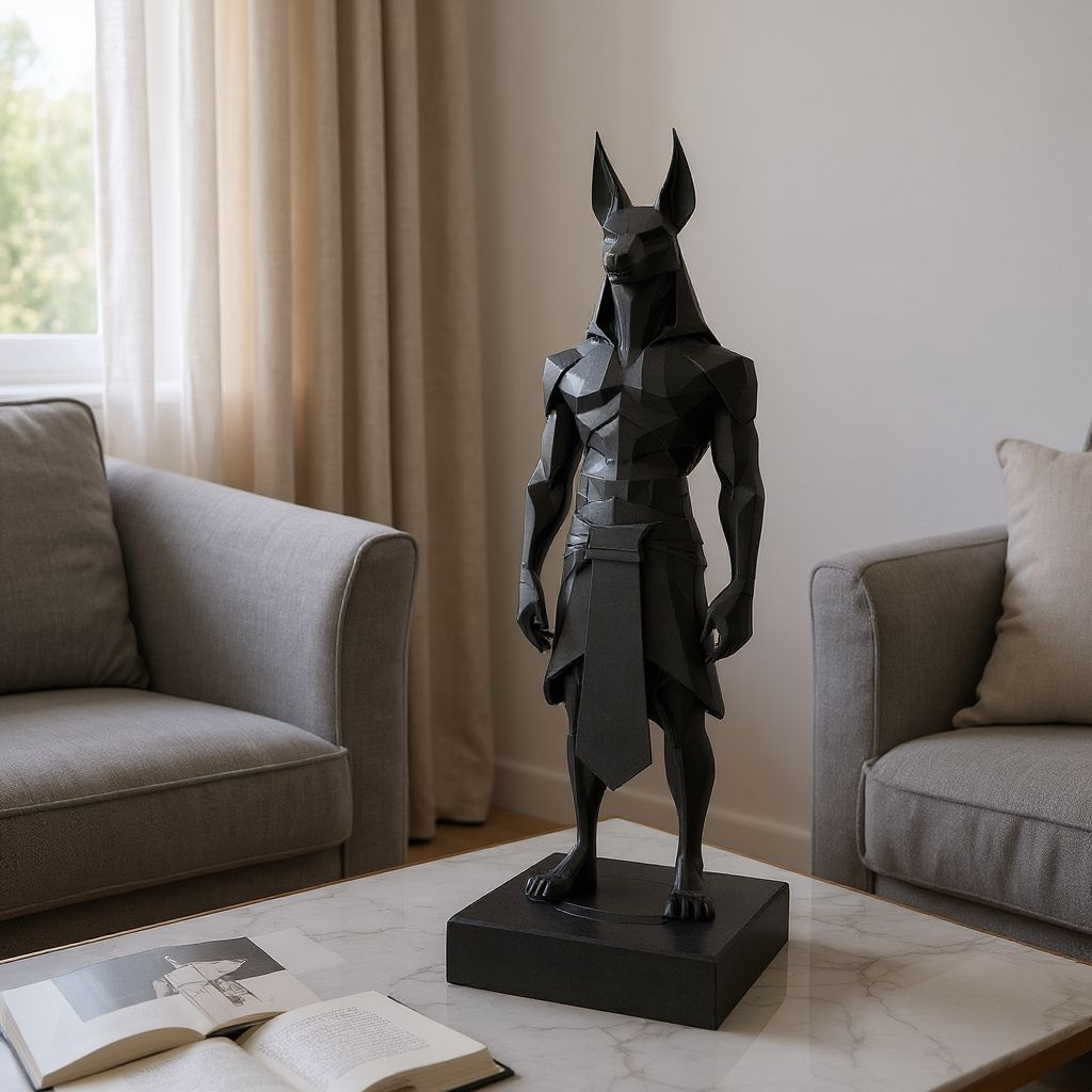 Sculpture #38 – Minimalist Low Poly Anubis Statue commercial STL file Sculptures by Deltaprints