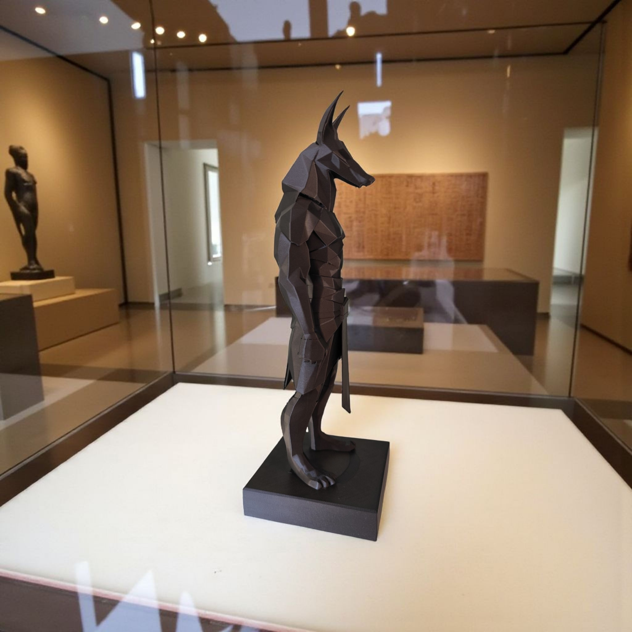 Sculpture #38 – Minimalist Low Poly Anubis Statue 3D print product image 3 by Deltaprints